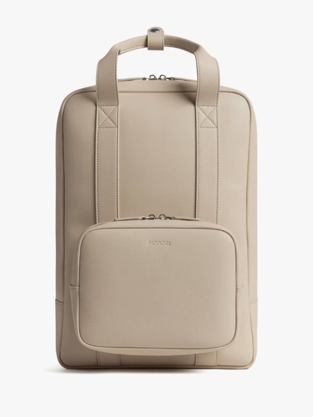 Monos Metro Backpack Ivory Vegan Leather with Classic Kit